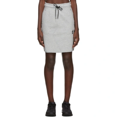 Shop Nike Grey Nsw Tech Fleece Skirt In Dark Grey