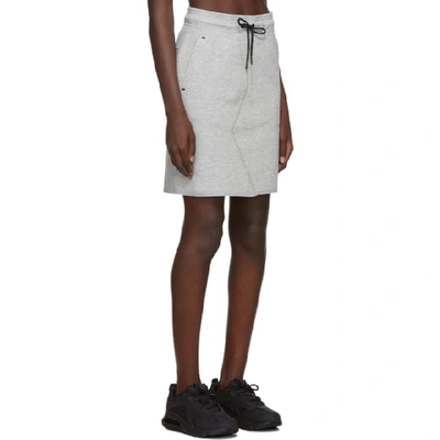 Shop Nike Grey Nsw Tech Fleece Skirt In Dark Grey