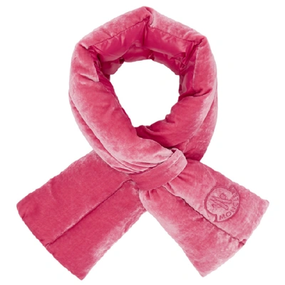 Shop Moncler Pink Velvet Scarf In 535 Pink