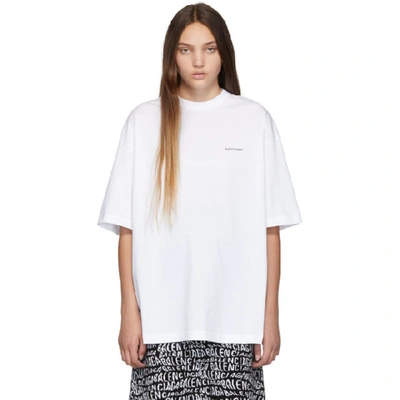 Shop Balenciaga White Mini Logo T-shirt