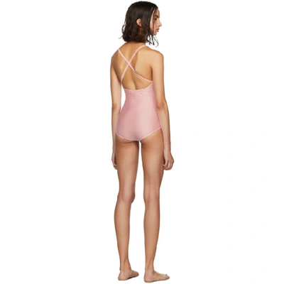 Shop Gucci Pink Sparkling One-piece Swimsuit In 5659 Light