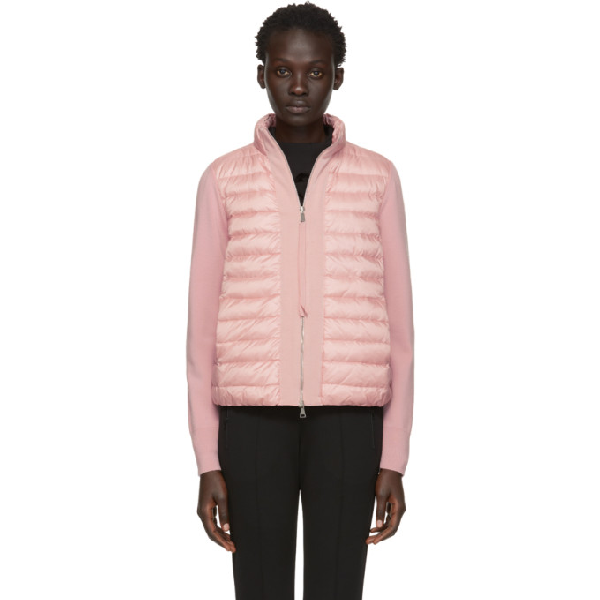 moncler mixed media puffer vest jacket