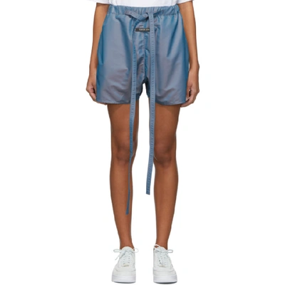 Shop Fear Of God Blue Iridescent Military Physical Training Short In 465 Blue Ir