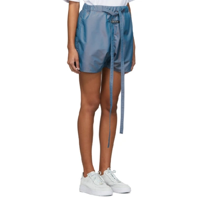 Shop Fear Of God Blue Iridescent Military Physical Training Short In 465 Blue Ir