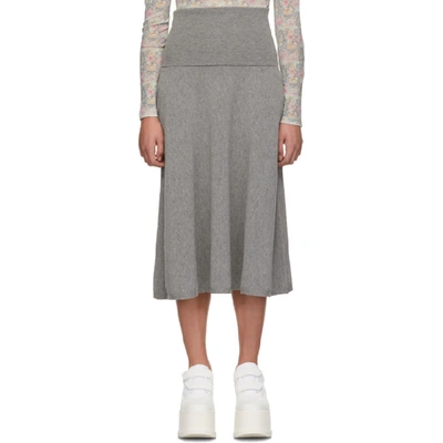 Shop Stella Mccartney Grey Wool Skirt In 1500 Grey