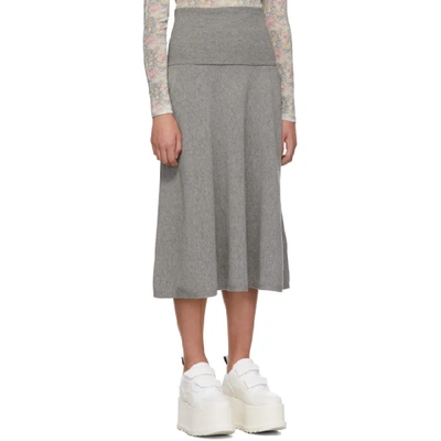 Shop Stella Mccartney Grey Wool Skirt In 1500 Grey
