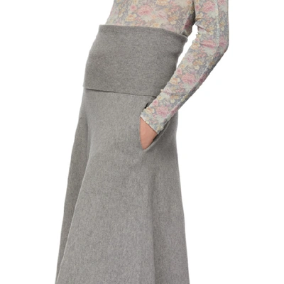 Shop Stella Mccartney Grey Wool Skirt In 1500 Grey