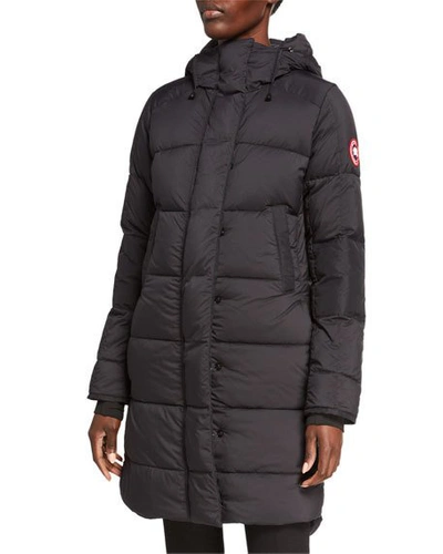 Shop Canada Goose Alliston Packable Down-fill Coat In Black