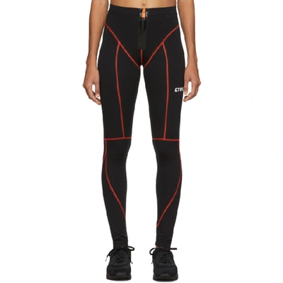 Shop Heron Preston Black 'style' Active Leggings In Black/white