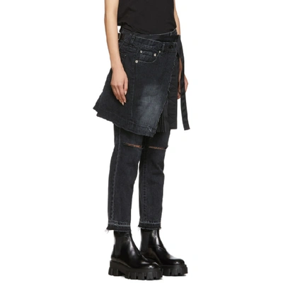 Shop Sacai Black Skirt Jeans In 001 Black