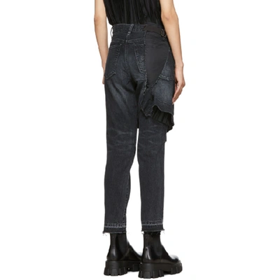 Shop Sacai Black Skirt Jeans In 001 Black