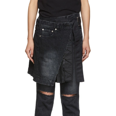 Shop Sacai Black Skirt Jeans In 001 Black