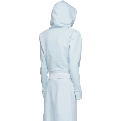 Shop A_plan_application Blue Fitted Hoodie In Pale Blue