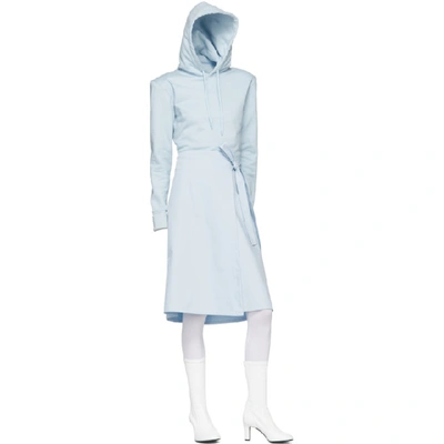 Shop A_plan_application Blue Fitted Hoodie In Pale Blue