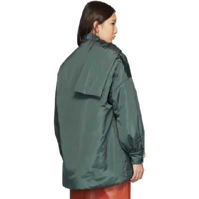 Shop Gucci Green Taffeta Jacket In 4866 Intens