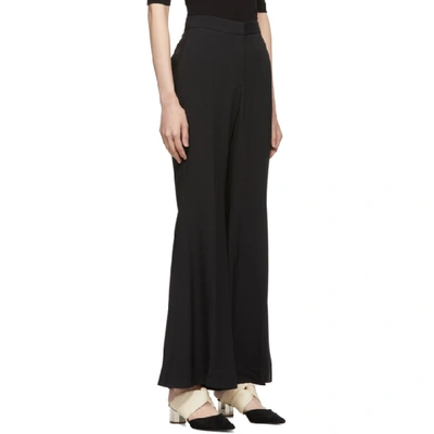 Shop Rosetta Getty Black Straight Flare Trousers