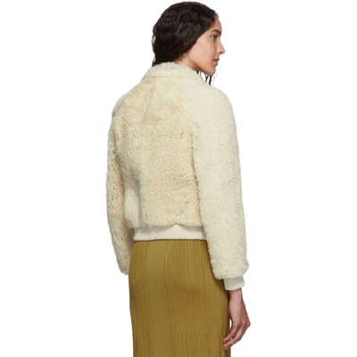 Shop Isabel Marant Off-white Shearling Salvia Jacket In 23ec Ecru