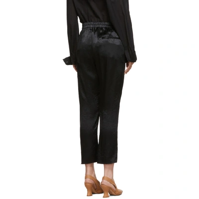 Shop Ann Demeulemeester Black Satin Trousers