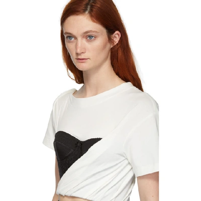 Shop Alexander Wang White Draped Bustier T-shirt In Soft White