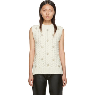 Shop Moncler Genius 4 Moncler Simone Rocha Off-white Crystal Vest In 030 Cream