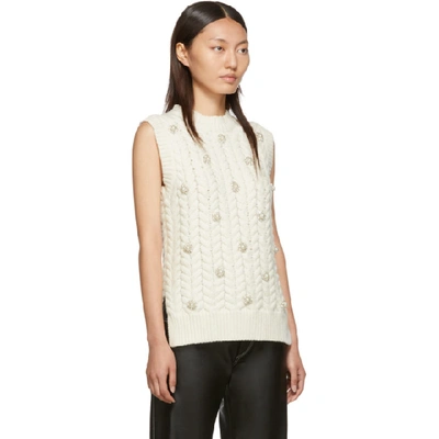 Shop Moncler Genius 4 Moncler Simone Rocha Off-white Crystal Vest In 030 Cream