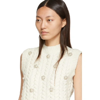 Shop Moncler Genius 4 Moncler Simone Rocha Off-white Crystal Vest In 030 Cream