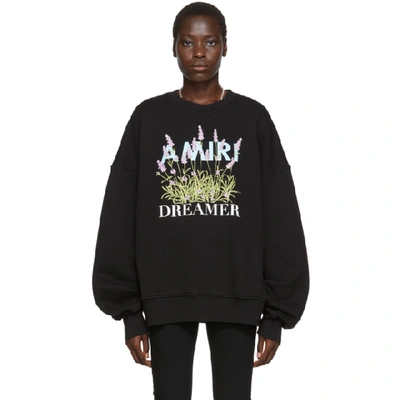 Shop Amiri Black Flower Dreamer Sweatshirt
