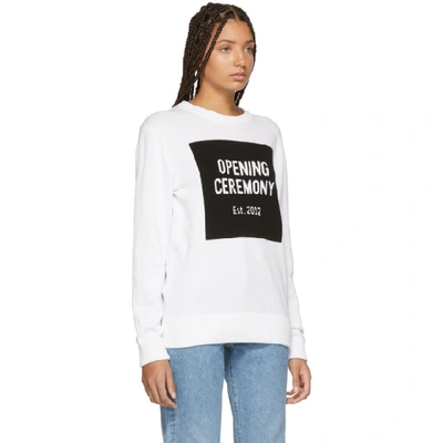 Shop Opening Ceremony White Box Logo Sweater In 1100 White/