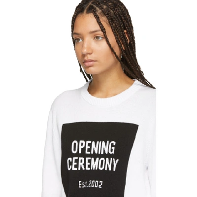 Shop Opening Ceremony White Box Logo Sweater In 1100 White/