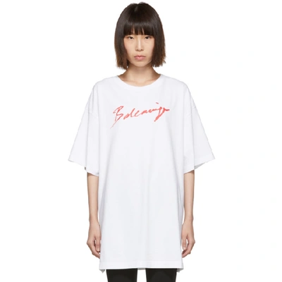 Balenciaga Lipstick Logo T-shirt In White | ModeSens