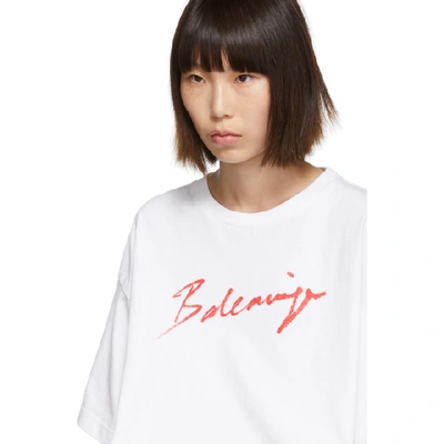 Shop Balenciaga White Signature T-shirt In 9783 Wht Re