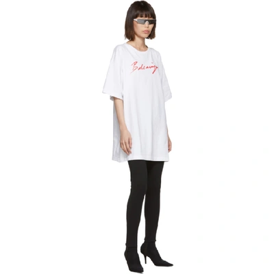 Shop Balenciaga White Signature T-shirt In 9783 Wht Re