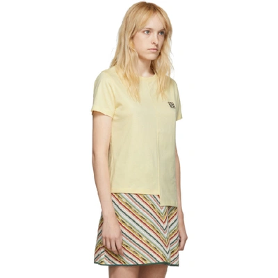 Shop Loewe Yellow Asymmetric Anagram T-shirt In 8140 Lgtyel