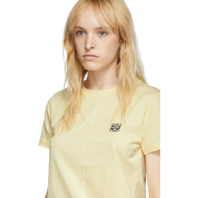 Shop Loewe Yellow Asymmetric Anagram T-shirt In 8140 Lgtyel