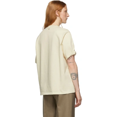 Shop Ami Alexandre Mattiussi Off-white Ami De Coeur Oversized Patch T-shirt In 150 Ecru