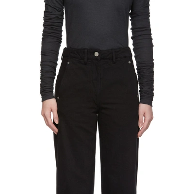 Shop Lemaire Black Twisted Jeans In 999 Black