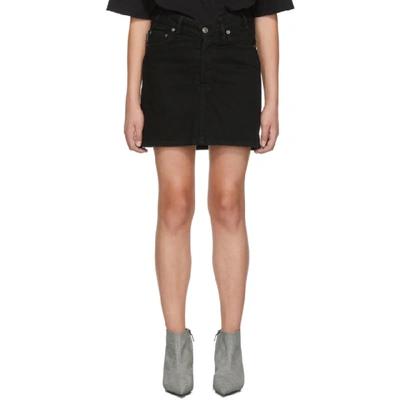 Shop Balenciaga Black Denim High Waisted Miniskirt In 1105 Black