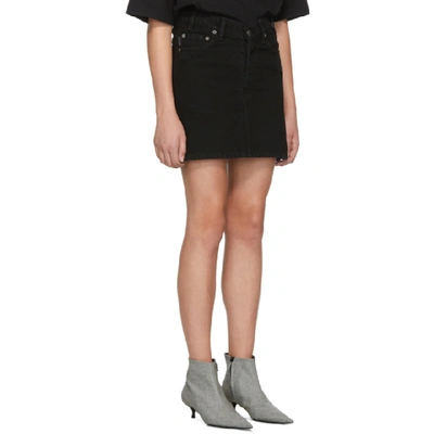 Shop Balenciaga Black Denim High Waisted Miniskirt In 1105 Black
