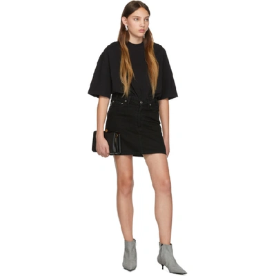 Shop Balenciaga Black Denim High Waisted Miniskirt In 1105 Black