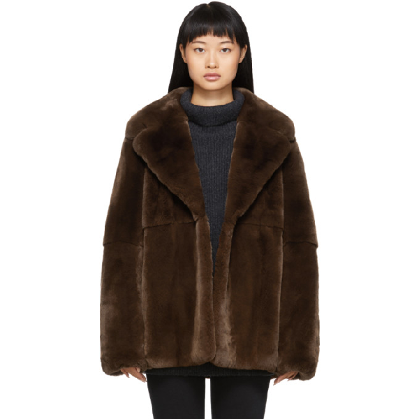 yves salomon rex rabbit fur jacket