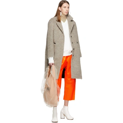 Shop Mm6 Maison Margiela Orange Crust Foil Leather Pants In 914 Orangef
