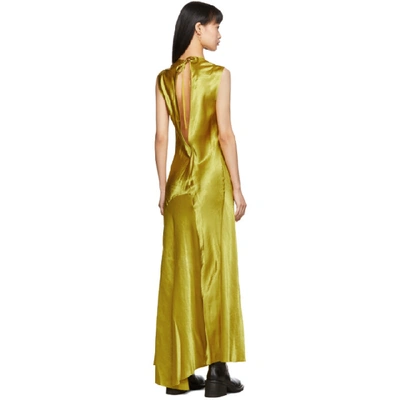 Shop Ann Demeulemeester Yellow Keyhole Dress In Lemon