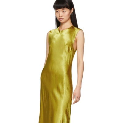 Shop Ann Demeulemeester Yellow Keyhole Dress In Lemon