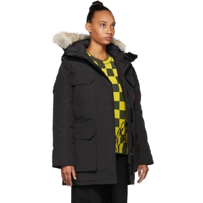 Shop Canada Goose Black Expedition Parka In Black Trim: Coyote Fur. Fill: 80% Down, 20% Feather.