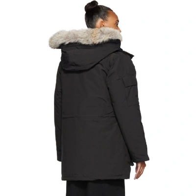 Shop Canada Goose Black Expedition Parka In Black Trim: Coyote Fur. Fill: 80% Down, 20% Feather.