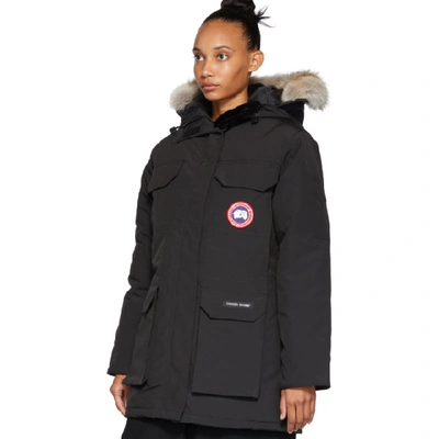 Shop Canada Goose Black Expedition Parka In Black Trim: Coyote Fur. Fill: 80% Down, 20% Feather.