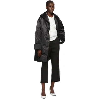 Shop Mm6 Maison Margiela Black Down Button Coat In 900 Black