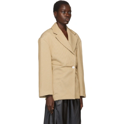 Shop Acne Studios Beige Jumbo Twill Blazer In Camel Beige