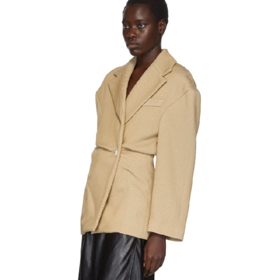 Shop Acne Studios Beige Jumbo Twill Blazer In Camel Beige