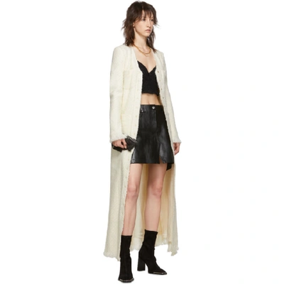 Shop Alexander Wang White Tweed Coat In 106 Ivory